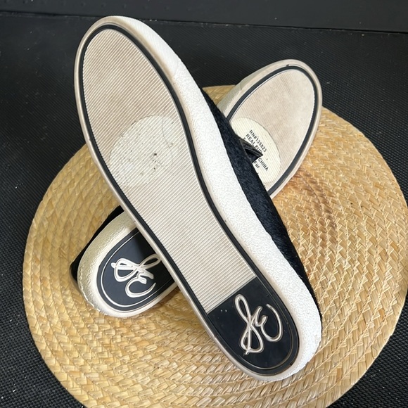 Sam Edelman Becker Real Fur Slip -on Sneakers Loafer Canvas Size 12 - Picture 8 of 15